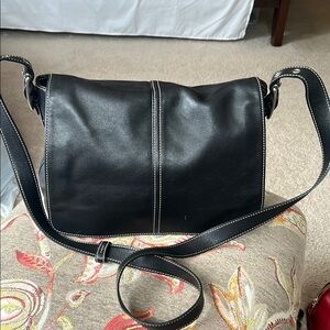 Coach Classic Black Leather Crossbody Bag